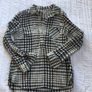NWOT popover plaid top